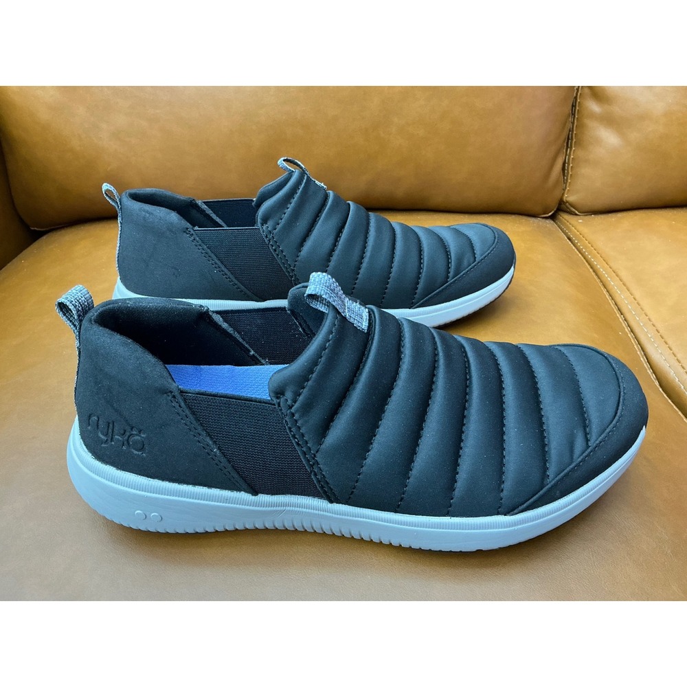 Ryka Pursuit Slip On Sneakers Womens 8.5 Black‎ Quilted Walking Shoes